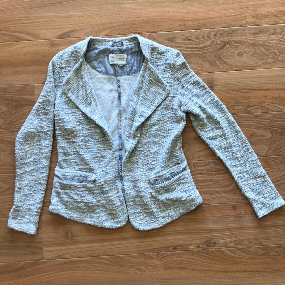 Anthropologie Open-front Cotton Blazer